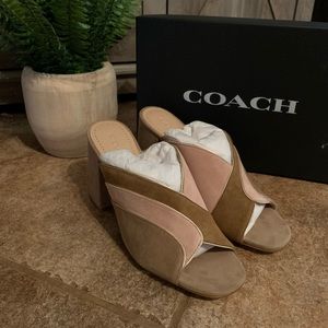 Coach Bria Mule Suede Slide Heels 9.5
